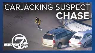 RAW VIDEO Entire high speed chase of carjacking suspect through Denver metro area [upl. by Noella56]