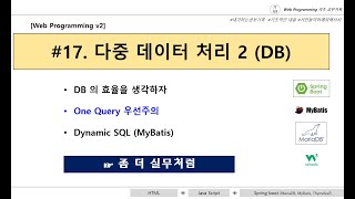 17 Spring boot 웹 화면에서 배열로 넘어온 데이타 처리 다중처리  어플리케이션 개발 시 DB 처리는 핵심중핵심  Mybatis Dynamic SqlMapper [upl. by Castillo119]