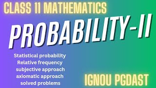 ProbabilityStatistical probabilityRelative frequency approachAxiomatic approachdatascience [upl. by Enidan]