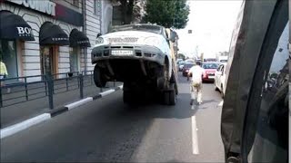 Overweight Truck Parks Itself In The Street  ViralHog [upl. by Antin]