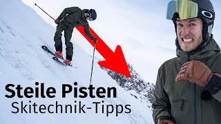 Skifahren lernen Steile Pisten fahren  SkiTechnik amp Tipps [upl. by Eahcim979]