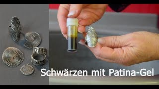 MetalclaySchmuck SchwärzenPatinieren mit Patina Gel [upl. by Falo723]