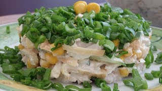 Салат с курицей и свежим огурцом Вкусный простой салат [upl. by Hollerman]