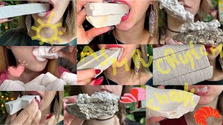 Dry Dusty amp Wet Chalk Eating ASMR  feat My Crunchy Love 🌈 amp Sweet chalk 👄ASMR CHALK CRUNCH 🍦😍 [upl. by Witcher211]