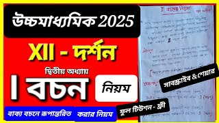 I বচনের নিয়মবচন অধ্যায় XII PHILOSOPHY LOGICBAKKO BOCHON✅2025 philosophy hs suggestion লজিক hsxii [upl. by Oiruam418]