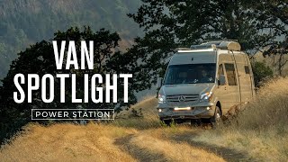 VAN SPOTLIGHT Power Station  Outside Van 4WD MercedesBenz Sprinter 170 Dually Van Conversion Tour [upl. by Llednew]