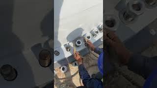 Wind power tower base bolt tightening process Good tools and machinery can increase work efficiency [upl. by Bowyer]