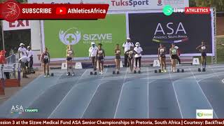 Reabetse Moloi wins 100m Women Final  Day 2 Sizwe Medical Fund  ASA TampF Championships 2021 [upl. by Ibrab]