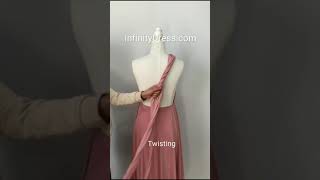 How to wear dusty rose multiway infinity dress  3 one shoulder infinity dress styles [upl. by Nims487]