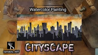 WATERCOLOR PAINTING CITYSCAPE [upl. by Gisele]