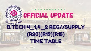 JNTUA IMPORTANT BTECH 4142 REGSUPPLY EXAMS 2024DONT MISS IT [upl. by Ebby]