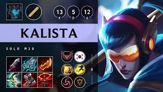 Kalista Mid vs Talon Triple Kill Dominating  KR Grandmaster Patch 1417 [upl. by Lowney]