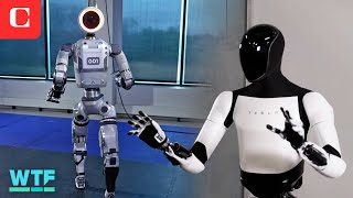 Atlas vs Optimus Boston Dynamics amp Teslas Humanoid Robots [upl. by Amadis]