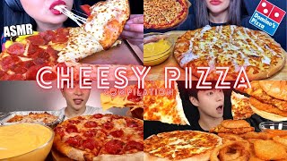 CHEESY PIZZA MUKBANG COMPILATION  ASMR BIG BITES  EATING SOUNDS [upl. by Mialliw]