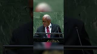 Haitian President Spills Water Over Himself At UN Summit [upl. by Cinemod]