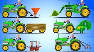 Tractor Vehicle Videos  Cartoon Videos For Children by Kids Channel [upl. by Yderf]