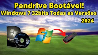 Pendrive bootável Windows 7 6432 bits todas versões 2024 atualizado [upl. by Netsryk]