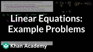 Bunch of examples  Linear equations  Algebra I  Khan Academy [upl. by Whitaker242]