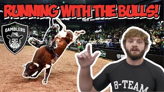 JIUJITSU VS PROFESSIONAL BULL RIDERS AUSTIN GAMBLERS VISIT BTEAM [upl. by Lissi593]