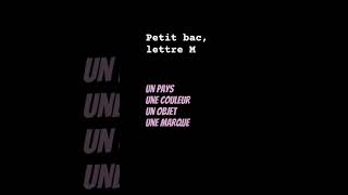 Petit Bac lettre M [upl. by Kenleigh672]