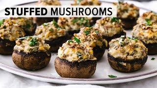 STUFFED MUSHROOMS  the best vegetarian recipe for Thanksgiving amp Christmas [upl. by Hsirap]