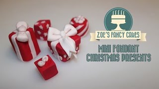 Fondant christmas presents mini cake toppers How To Decorating Tutorial [upl. by Sweatt717]