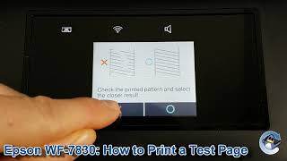 Epson WorkForce WF7830DTWF How to Print a Nozzle Check Test Page [upl. by Mikah877]