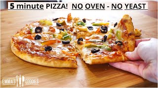 5 Minute NO OVEN  NO YEAST PIZZA Lockdown Pizza Recipe [upl. by Sandor]