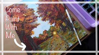 🍁 Come paint an autumn day with me  Himi gouache 🍁 [upl. by Donavon933]