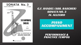 GF Handel arr Rascher  Sonata No 3 mvt IV Piano Accompaniment [upl. by Bettine]