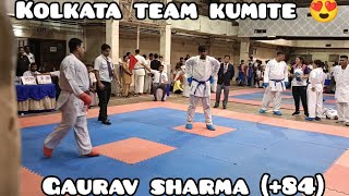 Kolkata team kumite matches Gaurav Sharma84karate worldkarate sports Amazing fighter 👏💪 [upl. by Oibaf]