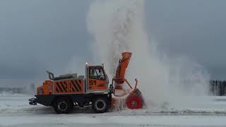 Zaugg Rolba R3000 Snow Blower works at an airport [upl. by Orva587]