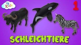 Schleichtiere Wildtiere Bauernhoftiere Tiernamen und Tierstimmen vorgesprochen Deutsch [upl. by Roswald]