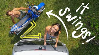 BUILDING A SWING AWAY MOTORCYCLE CARRIER FOR REAR DOOR ACCESS  VAN LIFE SOLUTION [upl. by Aylat905]