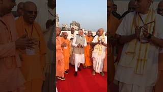 PM Modi receives a special welcome by members of ISKCON in Panvel Mumbai  shorts [upl. by Esmerolda]