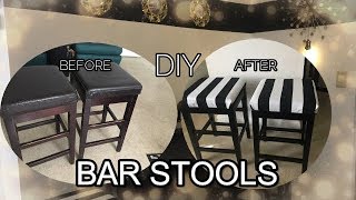 DIY REUPHOLSTERED BAR STOOLS [upl. by Peednama]