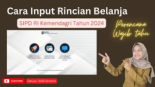 Cara Input Rincian Belanja Renja 2024 pada SIPD RI Kemendagri untuk Anggaran 2024 [upl. by Duncan]