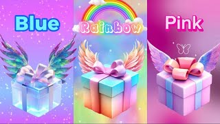 Choose your gift 😍💝💙🌈pink Vs rainbow blue gift box challenge wouldyourather pinkrainbowbluegift [upl. by Torres201]