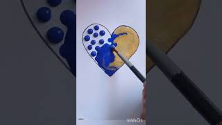 Blue and golden colour mixing in satisfying heart heart blue golden satisfying drawing [upl. by Aicelef333]