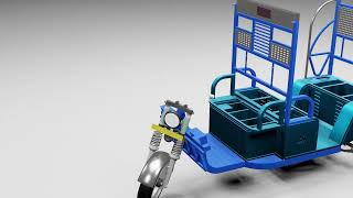 e rickshaw animation Assembly animation design and manufacturing process [upl. by Enajharas711]