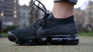 Nike Air VaporMax Flyknit Unboxing  On Feet Triple Noir [upl. by Dallon201]