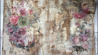 Mixed Media Art Journal background Intuitive process Process video [upl. by Llenahs663]