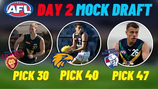 2023 AFL Draft Day 2 Predictions [upl. by Adiuqal674]