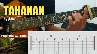 Adie TAHANAN  Guitar tutorial for Plucking w Tabs  Capo 3rd fret [upl. by Katlaps]