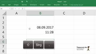 Excel Aktuelles Datum und Uhrzeit eingeben [upl. by Karalee49]