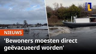 Woonboten door brandweer ontruimd door overstroming de Maas 💦  1Limburg [upl. by Davine]