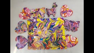 98 Water Marbling on Wood and a Canvas Panel [upl. by Melita]