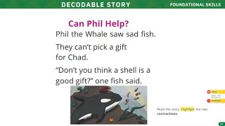 Can Phil Help DECODABLE STORY Unit 3 Lesson 1 myView literacy Grade 1 [upl. by Yddet]