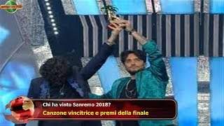 Chi ha vinto Sanremo 2018 Canzone vincitrice e premi della finale [upl. by Pooley]