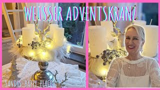 Weisser Adventskranz 🌟🤍🕯 Weihnachtsdeko 🤍 Adventsdeko 🕯 [upl. by Cargian]